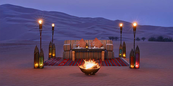 Qasr Al Sarab desert resort Private Desert Dinner