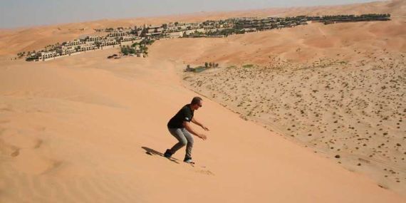 Sandboarding on the highest dunes