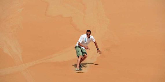 Sandboarding on the highest dunes