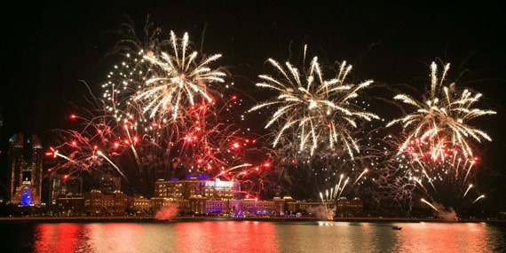 Emirates Palace’s Grand Ballroom& beach access to fireworks display