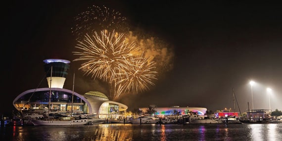 Fireworks in an island (Yas Island)