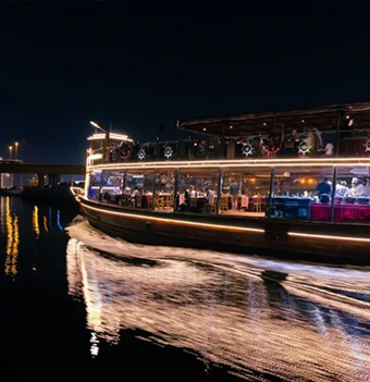 Dubai Canal New Year Luxury Wooden Boat Tour