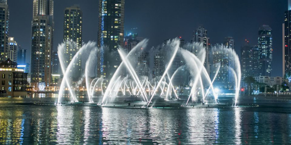 Watch the Dubai fountain show from a water taxi