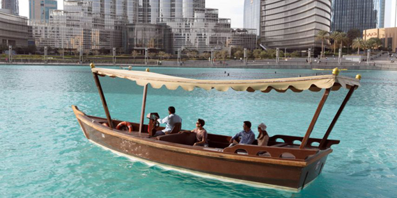 Watch the Dubai fountain show from a water taxi
