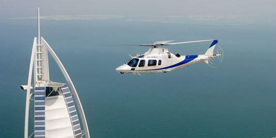 Take a helicopter flight over the city