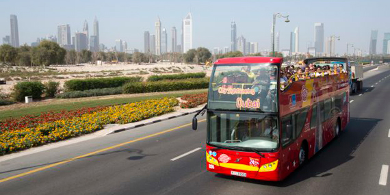 Get around town on a hop-on hop-off bus tour