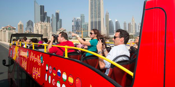 Get around town on a hop-on hop-off bus tour