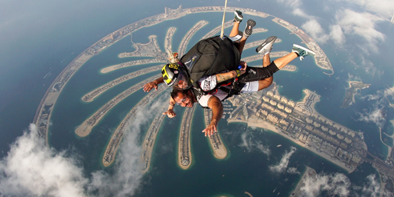 Go skydiving above the Palm Jumeirah