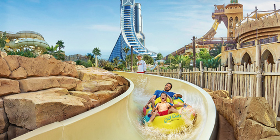 Ride the lazy river at Wild Wadi Water Park