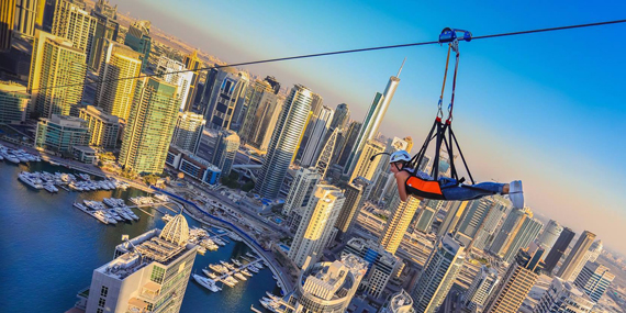Zipline over the Dubai Marina