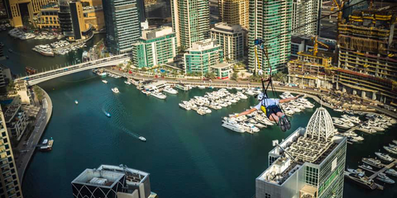Zipline over the Dubai Marina