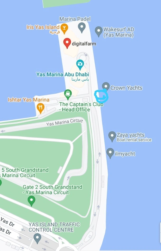 the exact location of Abu Dhabi Dhow cruise boat