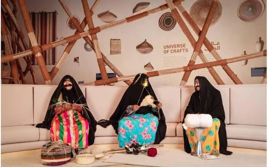 Traditional Emirati craft demonstration inside the Qasr Al Hosn cultural complex