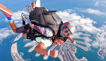 Tandem skydiving experience booked through Arabiers for UAE adventure travellers