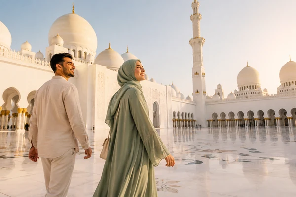 Interior columns and domes of Sheikh Zayed Grand Mosque