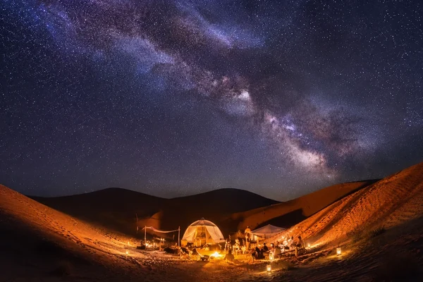 Milky Way over the Al Quaa desert dunes