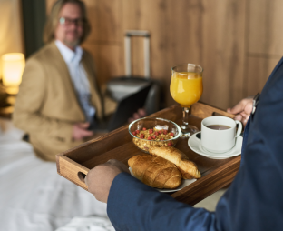 Hotel meal service for checking room and meal plan details before Brazil hotel booking from the UAE