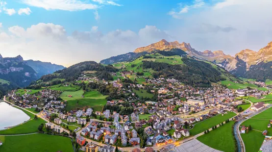 UAE family at an Interlaken hotel with Alpine peaks for Switzerland hotel booking through Arabiers travel agency