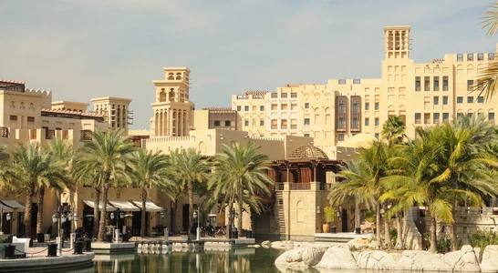 Tilal Liwa Hotel near Madinat Zayed surrounded by desert dunes in the Al Dhafra region