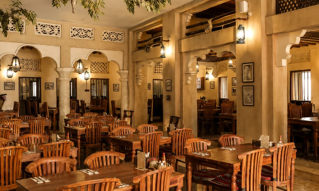 Traditional interior of Al Fanar restaurant