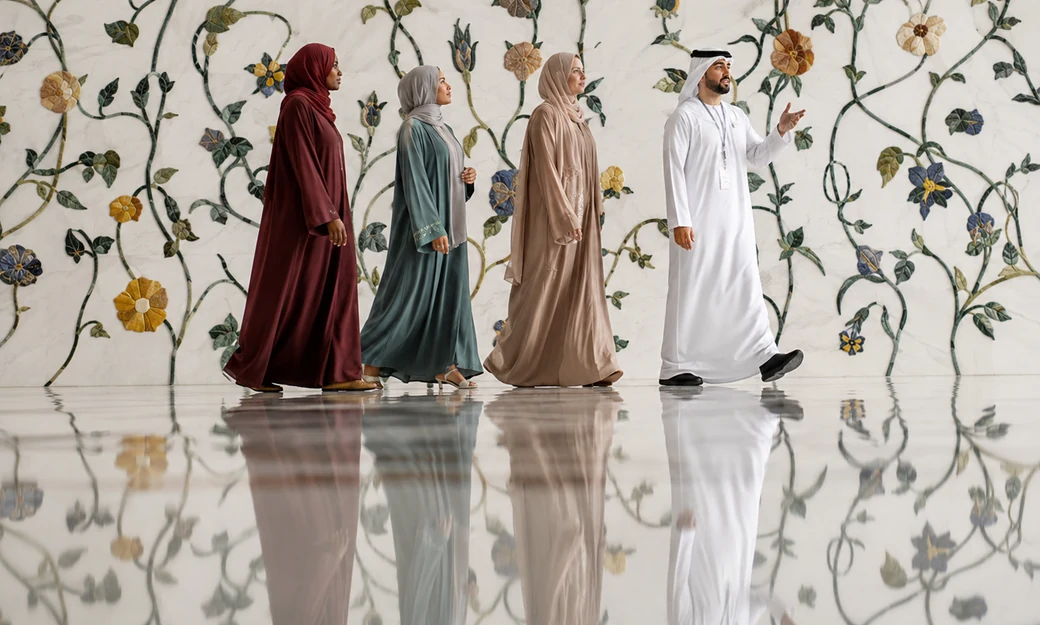 Sheikh Zayed Grand Mosque architecture in Abu Dhabi