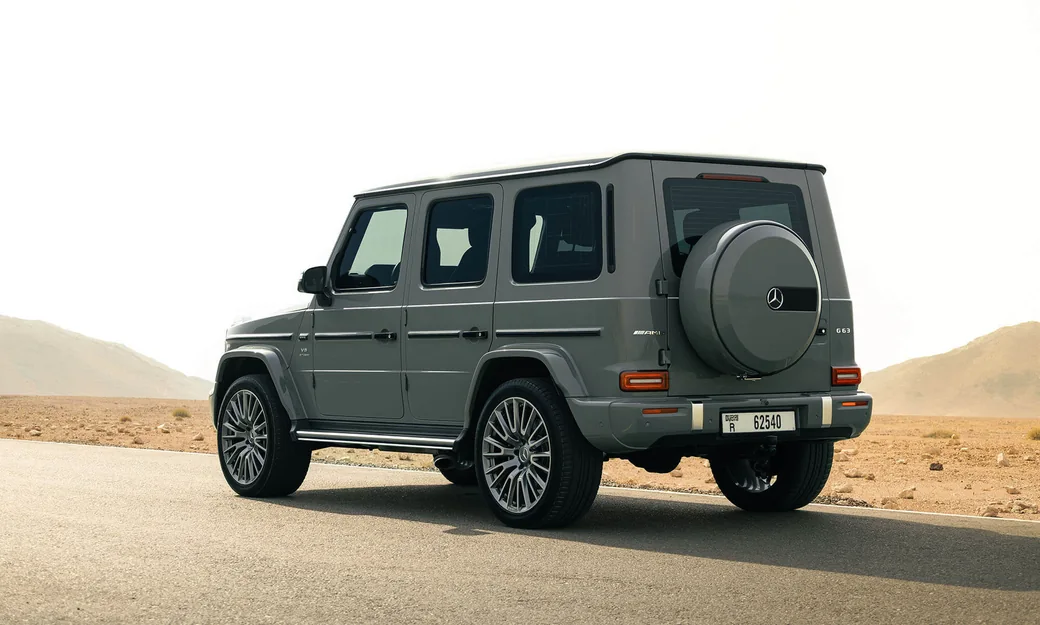 Rear view of the Mercedes G-Class used on the tour