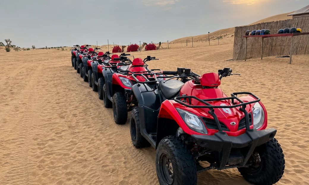 Self-drive quad bike ride on the Al Khatim dunes near Abu Dhabi