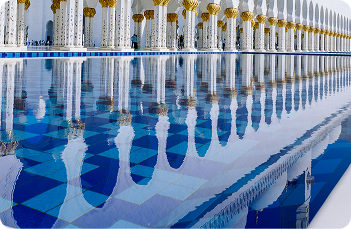 Reflective pools at mosque