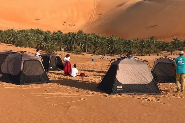 Tents at an Empty Quarter desert camp near Liwa oasis