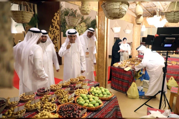 Traditional date displays at the Liwa Dates and Honey Festival