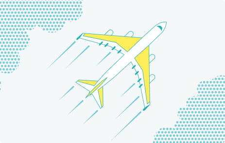 Aeroplane with speed lines illustrating Dubai express visa processing