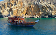 Musandam mountain and sea view