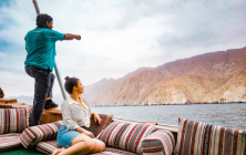 Road journey through Musandam mountains