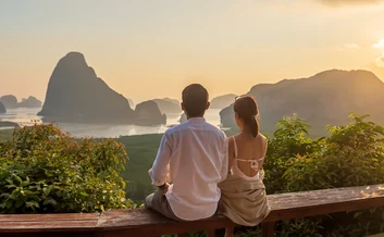 Romantic tropical beach setting in Phuket, Thailand